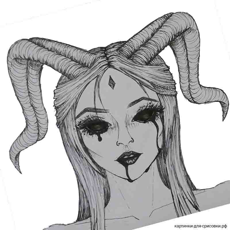 Картинка женский демон аниме ❤ для срисовки